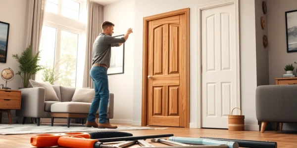 Expert installation of door replacement in Tigard Oregon showcasing quality craftsmanship.