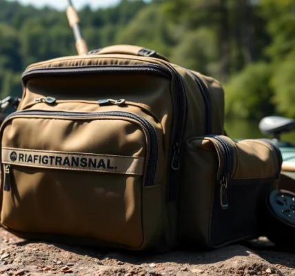 Showcasing a fly fishing bag in a natural setting, highlighting its features and ease of use.