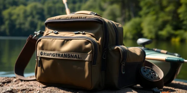 Showcasing a fly fishing bag in a natural setting, highlighting its features and ease of use.
