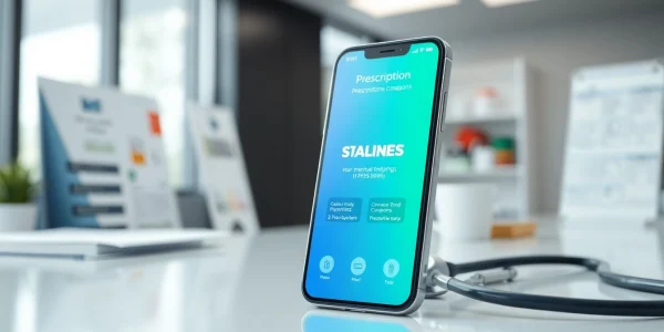 Explore time saving prescription apps through a user-friendly smartphone interface set in a medical office.