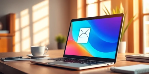 Utilize temp email service showcased in a modern workspace setup.